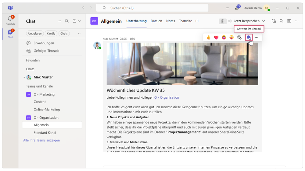 Neue Features in Microsoft Teams