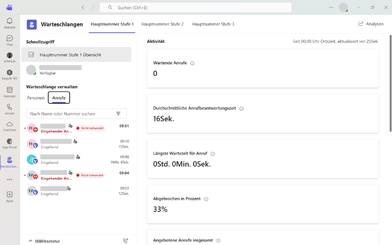 Teams Premium: Warteschlangen App