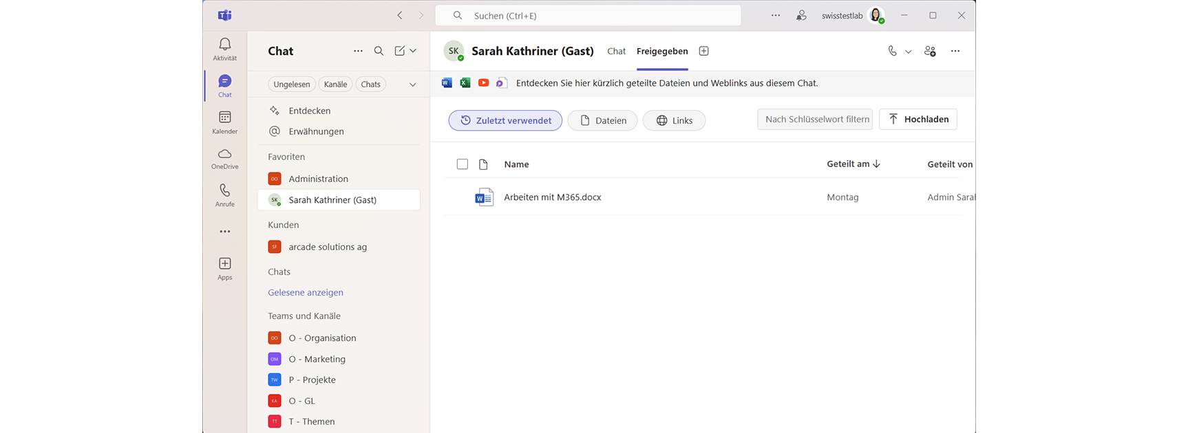 arcade Produkt-News: Microsoft Teams wird noch übersichtlicher - Dateien wird zu geteilt class=