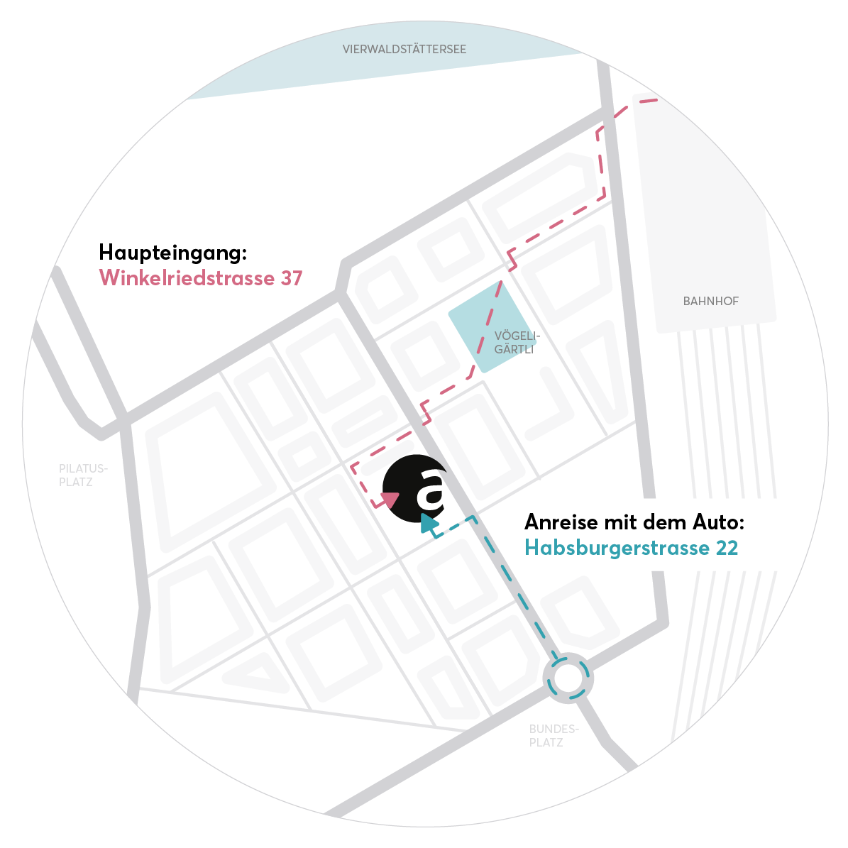 arcade - Ihr Weg zu uns an die Winkelriedstrasse 37 in Luzern